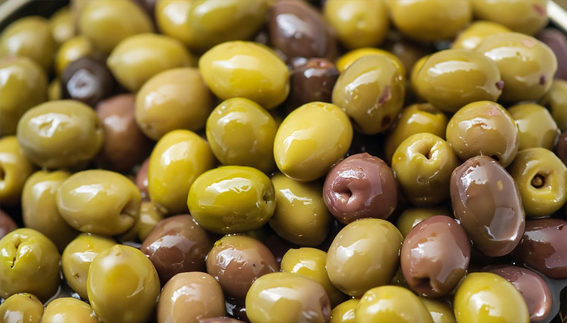 Olives verdes i negres en conserva